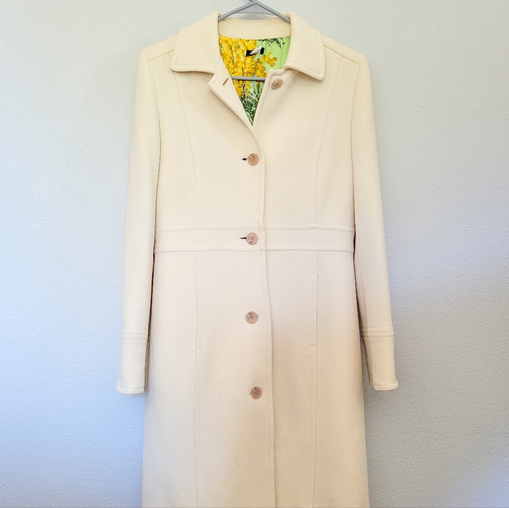 J. Crew Lady Day Ivory Button Down Coat